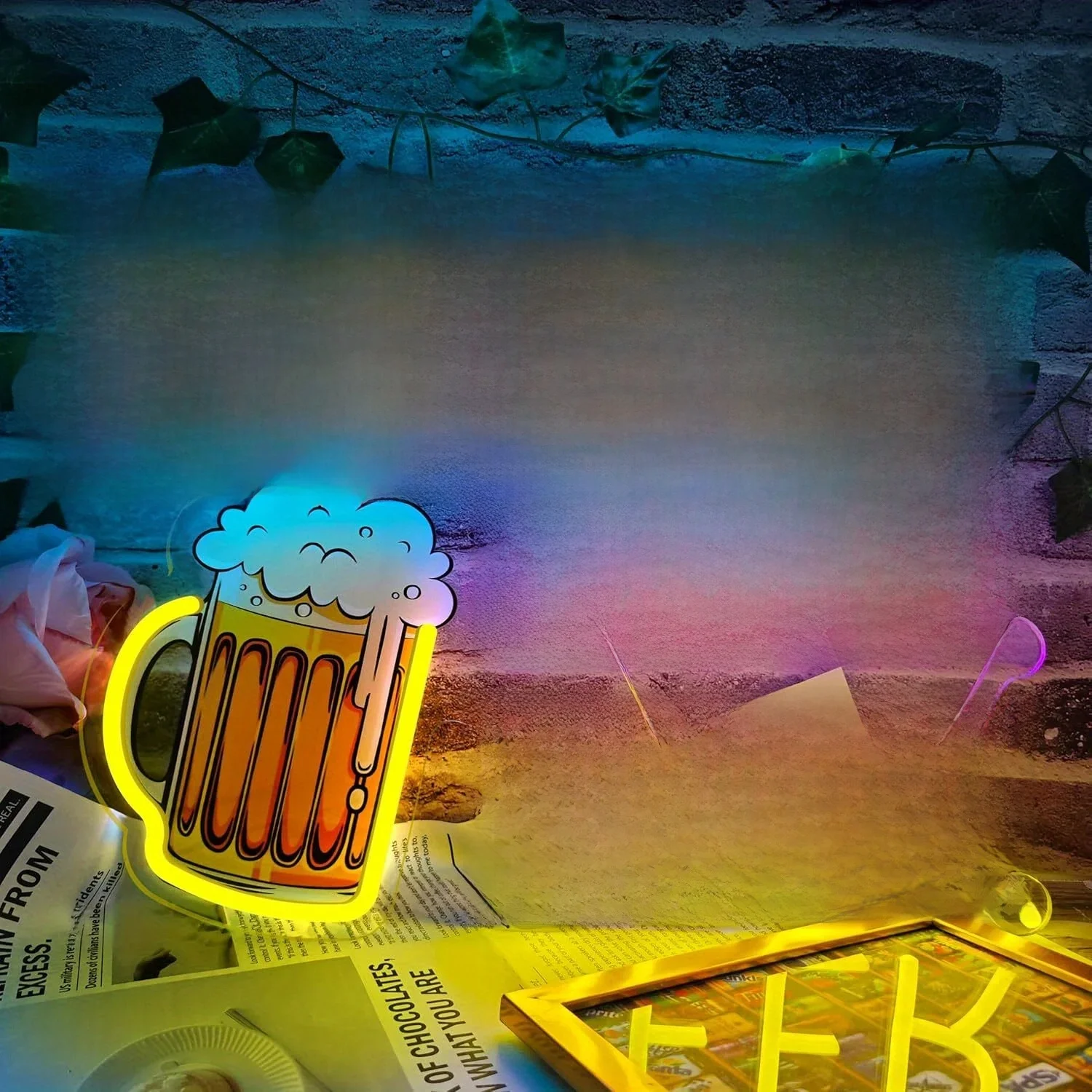 Bespaar water drinken bier neon teken LED dimbaar neonlicht voor wanddecoratie thuis bars pubs man grotten bistro party club decor cadeau - afbeelding 2