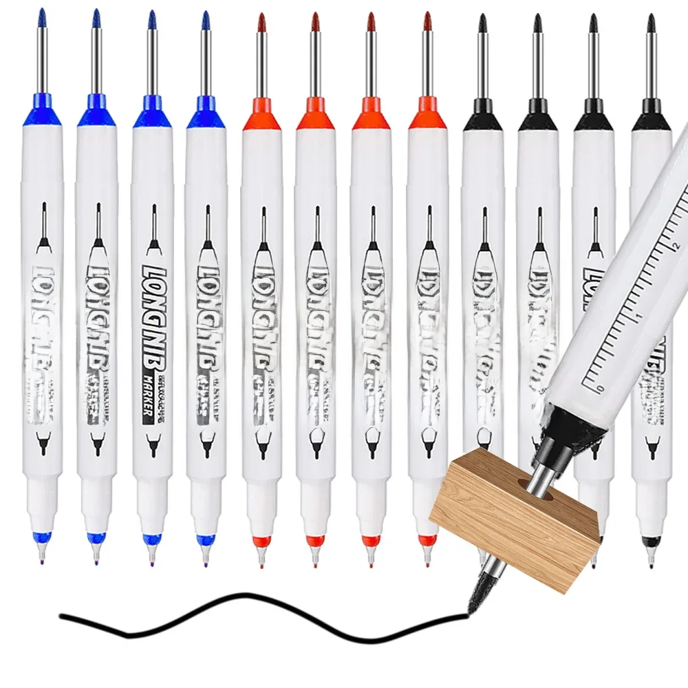 Marqueurs à double pointe pour stylo en métal, trou profond, longue tête, étanche, calcul à domicile, travail, décoration, multi-usages, 20mm