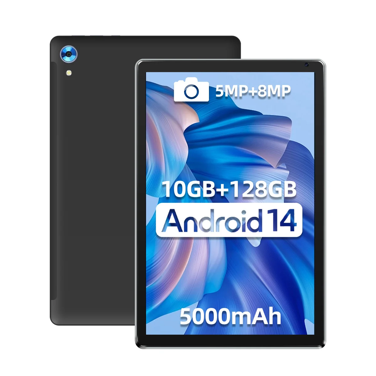C107 Android 14 Tablet 10.1 Inch 10GB RAM 128GB ROM 1TB Expand Octa-Core Processor HD IPS Screen 8.0 MP Rear Camera WiFi6 PC Pad