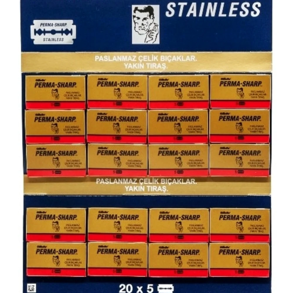 Sharp Stainless Double Edge Razor Blades 1 Pack/100 Pcs