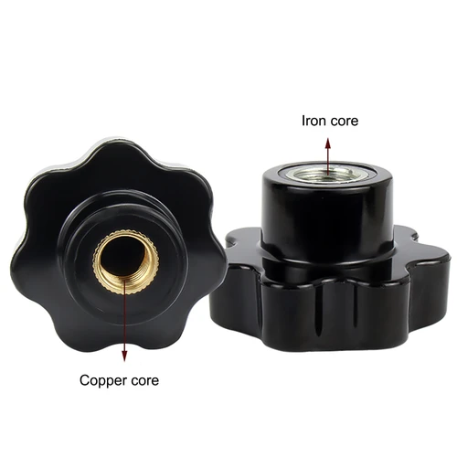 Imagen 2 del producto 1 Uds. Tuercas de apriete a mano de baquelita ciruela, tuercas de pulgar negras mecánicas con rosca de mango, perilla de sujeción, tuercas manuales M4 M5 M6 M8-M16