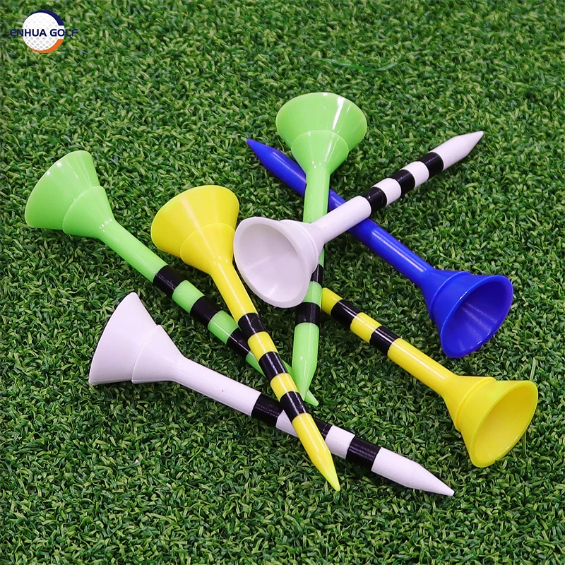 50 Buah/Set Tee Golf 3-1/4 ''83Mm 2022 Baru Plastik Tahan Pecah Mengurangi Gesekan & Putaran Samping Awet Tee Stabil Drop Shipping