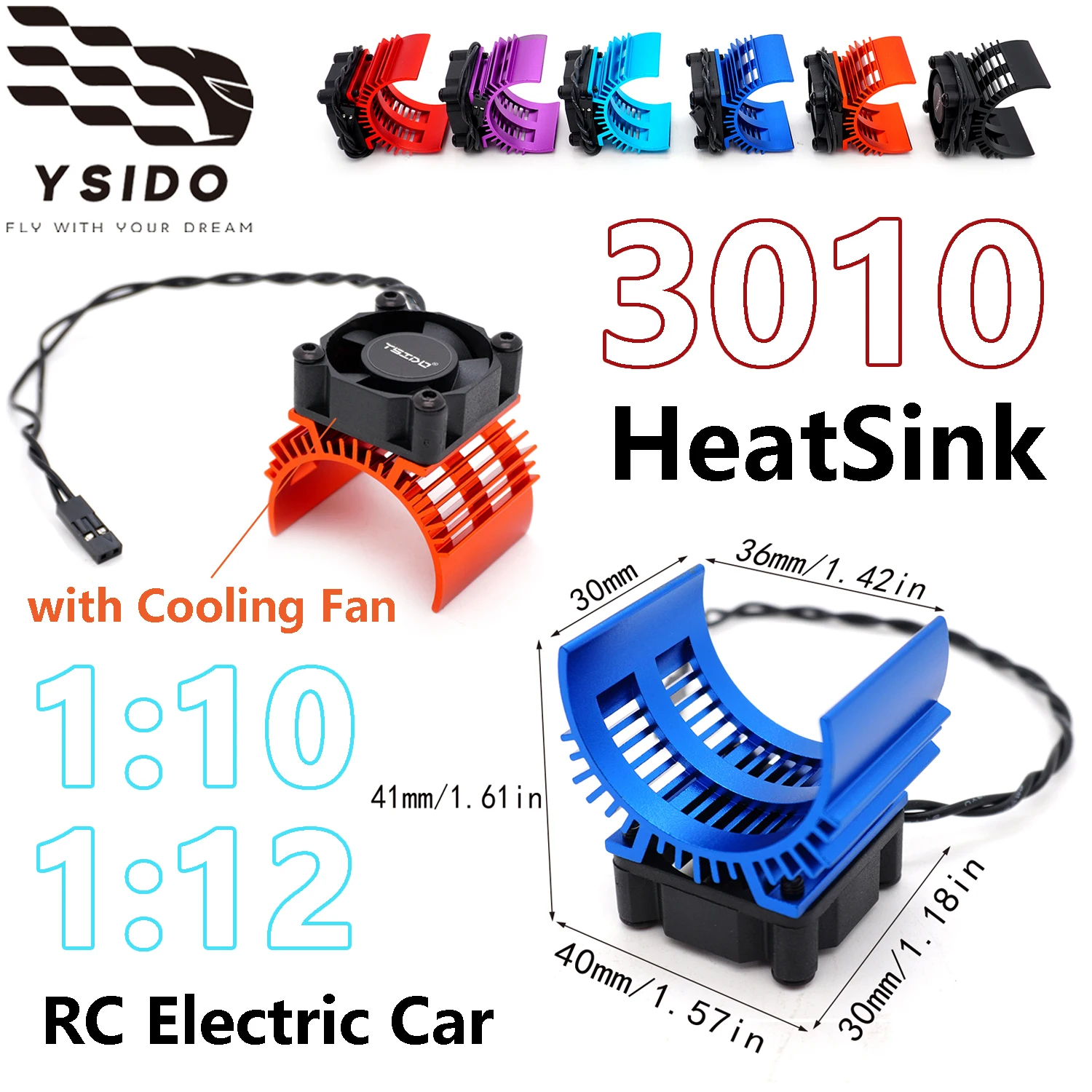 1:10 1:12 RC Elektroauto Teil 540 550 3650 3660 3665 Bürstenloser Motor Aluminiumabdeckung Kühlkörper mit Lüfter für Wltoys 124017