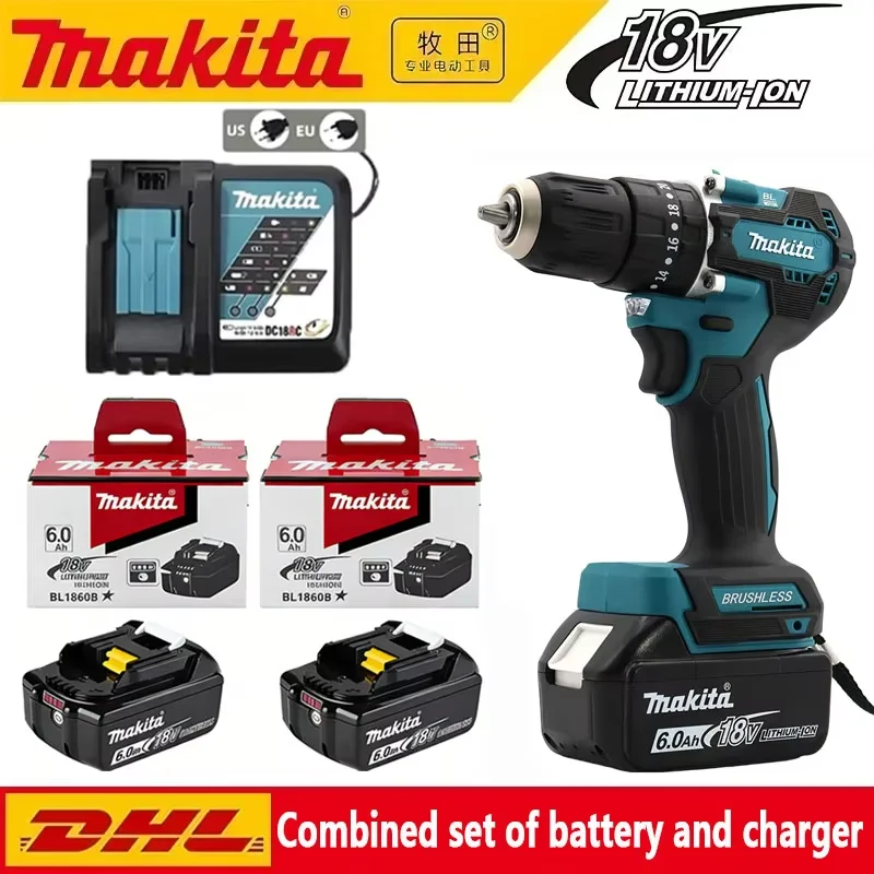 Batteria originale Makita BL1860 da 6Ah, batteria agli ioni di litio per utensili elettrici, sostituzione per LXT BL1850 BL1840 DDF487, cacciavite elettrico, batteria da 18V