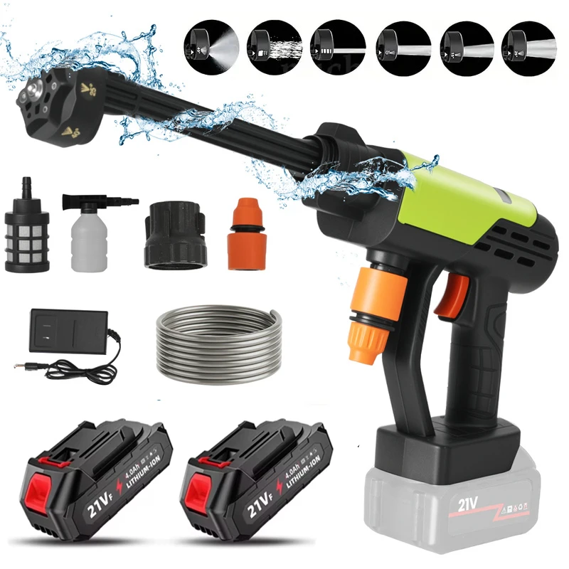 OWJHE Lavatrice elettrica ad alta pressione per autolavaggio Pistola ad acqua Strumenti di irrigazione da giardino per Makita Resistenza alla batteria Potente giardino per auto