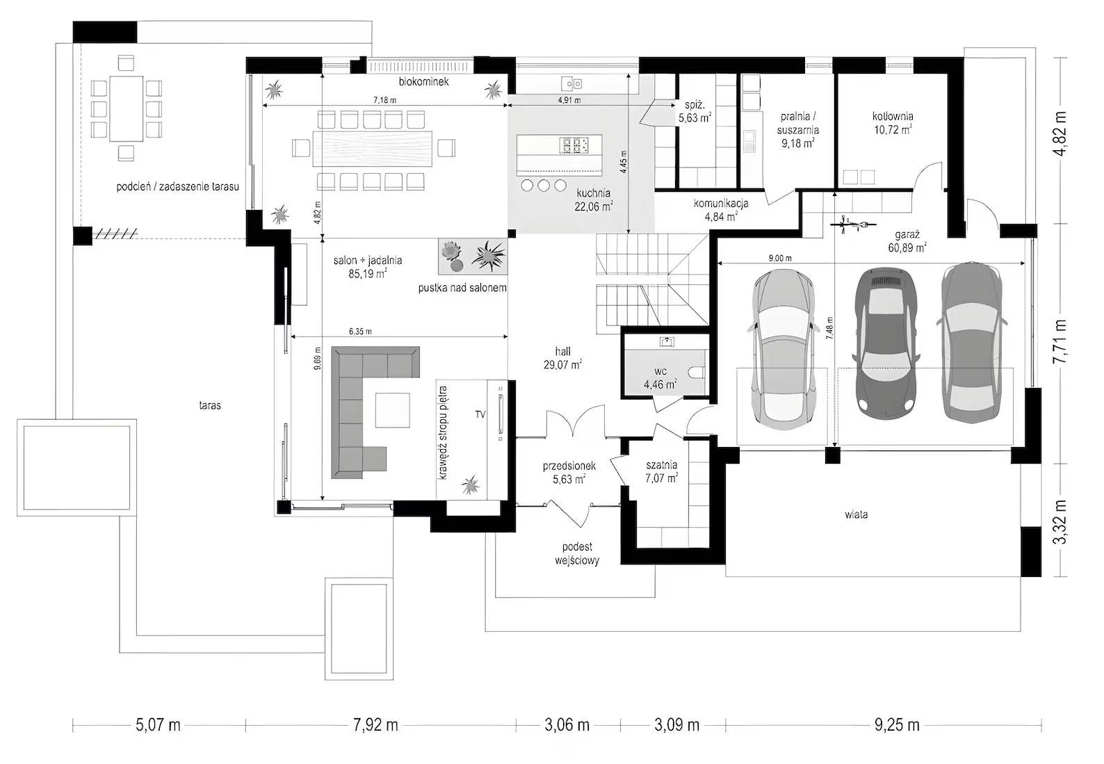 Bedruckte Pläne für modernes Haus, 15 m x 23 m |   4 Schlafzimmer + Loft |   410 m2 Villa Guide Booklet |   DIY-Blaupause (keine Materialien)