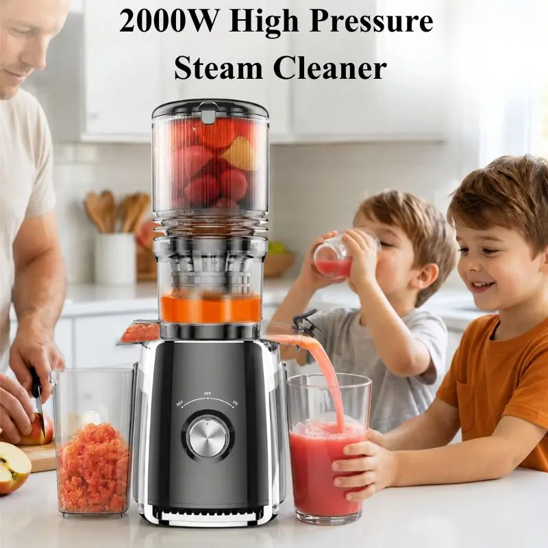 Kaltpress-Entsafter für Obst und Gemüse, BPA-frei, 3-in-1 Elektrischer Entsafter, Mixer, 130 mm Einfüllschacht, hohe Saftausbeute, Saftbereiter