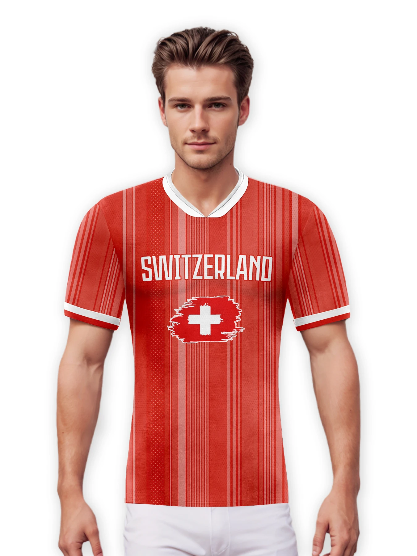 

Custom Switzerland Soccer Jersey Personalized Football Jerseys with Name & Number National Team Football Shirt for Women Men