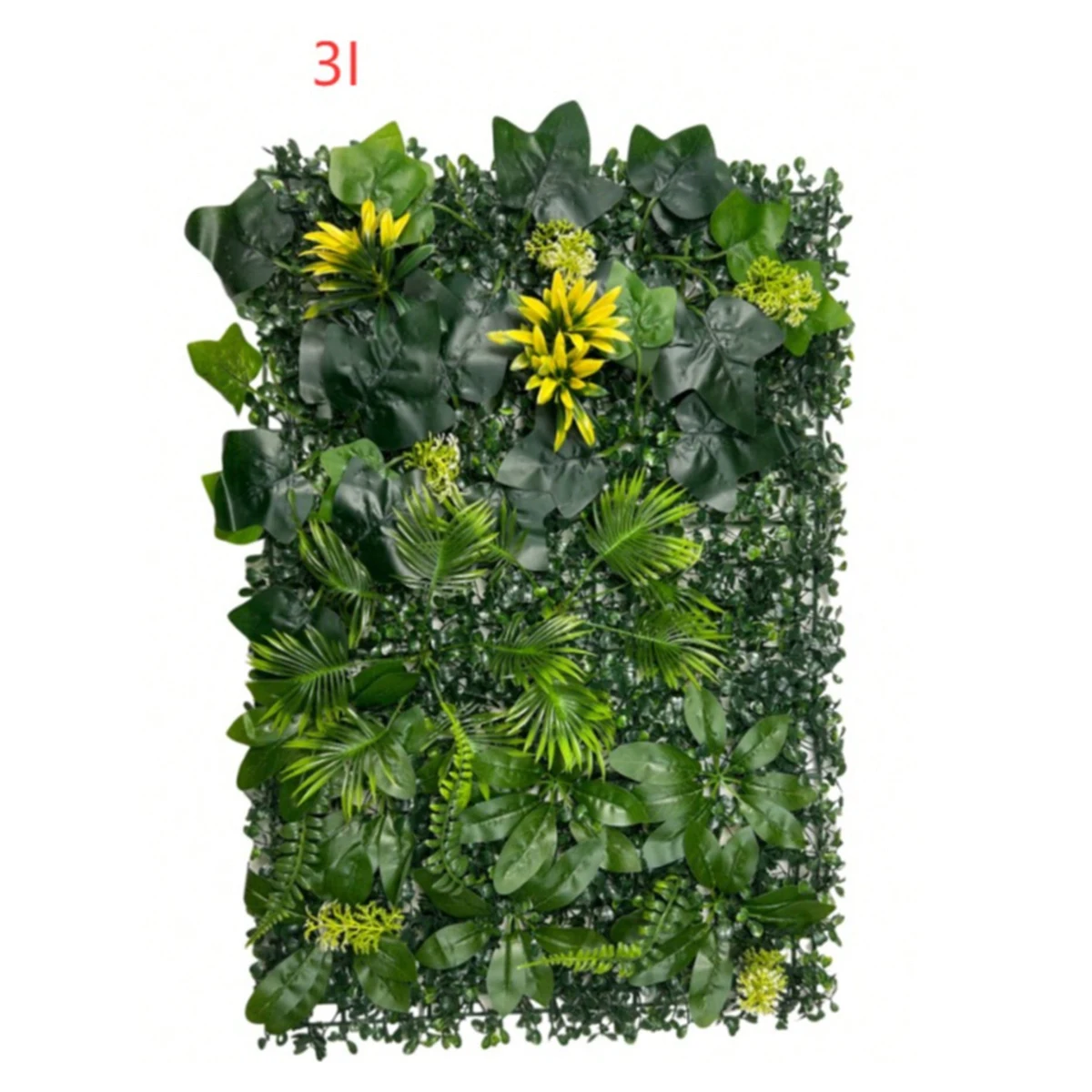 Kunstrasen-Wandpaneel mit Blumen, künstliche Pflanze, Sichtschutz, Heckenschutz, Gras-Hintergrund, grüne Wand, für den Innenbereich, Heimdekoration – Detail 13