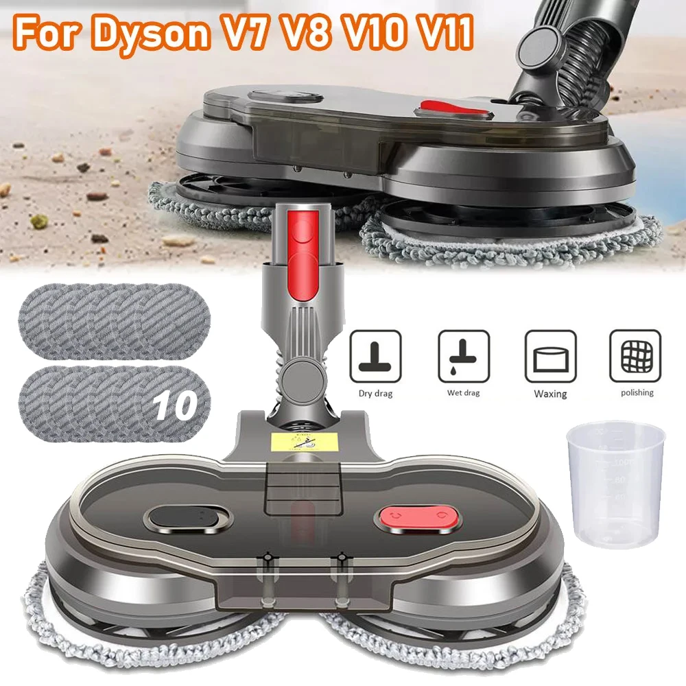 Pour Dyson V7/V8/V10/V11/V15 aspirateur vadrouille fixation aspirateur remplacement 2-en-1 outil d'aspirateur et de nettoyage vadrouille électrique