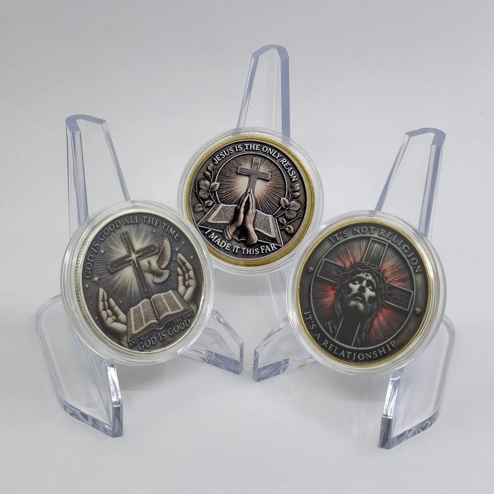 Vintage Collectible Coins - 4 Desain Koin Berlapis Emas GOD