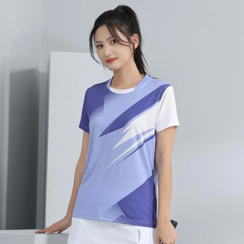 Women Badminton Table Tennis Sports T Shirt For Girls Outdoor Run Fitness Short Sleeve Tops Summer Casual O-neck Quick Dry Tee