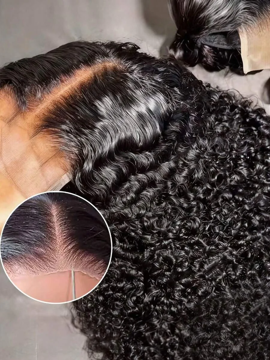 

Парик из натуральных волос 13x6 HD Deep Wave без клея, готовый к ношению, для женщин, 7x5 фронтальный, кудрявый, с кружевной основой, распродажа, плотность 250%