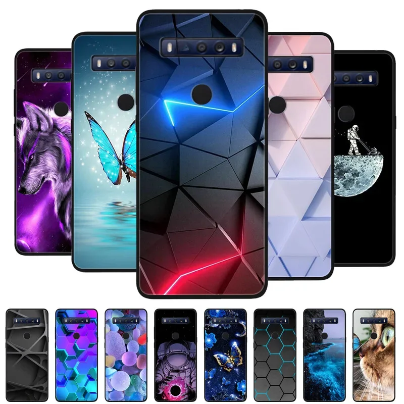 Etui TCL 10 SE Black TPU Silicon Shell For TCL 10SE Phone Cover tcl 10se Cases T766H T766J T766U T766A Fundas Bumper Marble — zdjęcie 2
