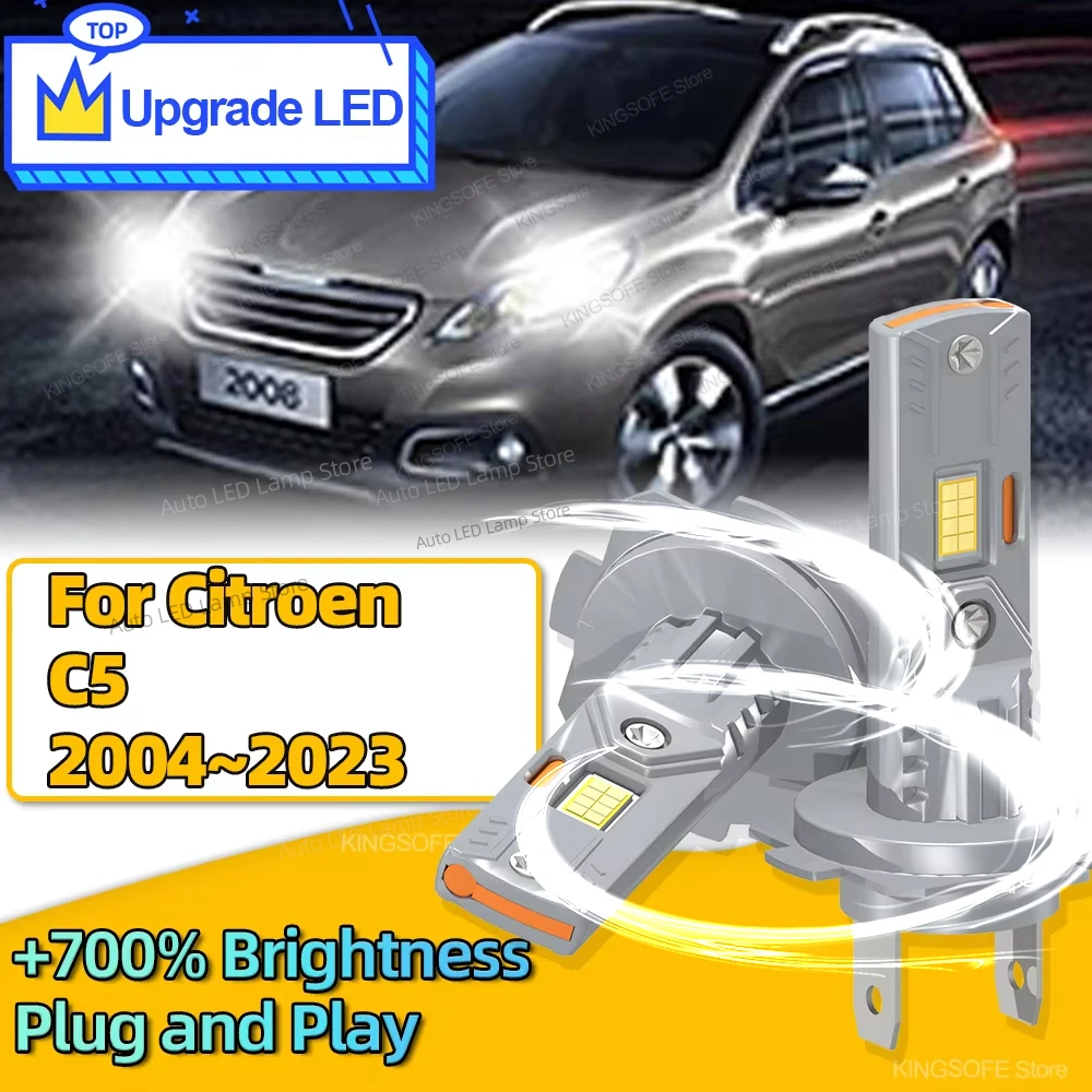 

2x 6000K Super Bright White Light H7 Headlight Bulb 30000LM LED Car Light Upgrade CHip For Citroen C5 2004~2023 Plug and Play