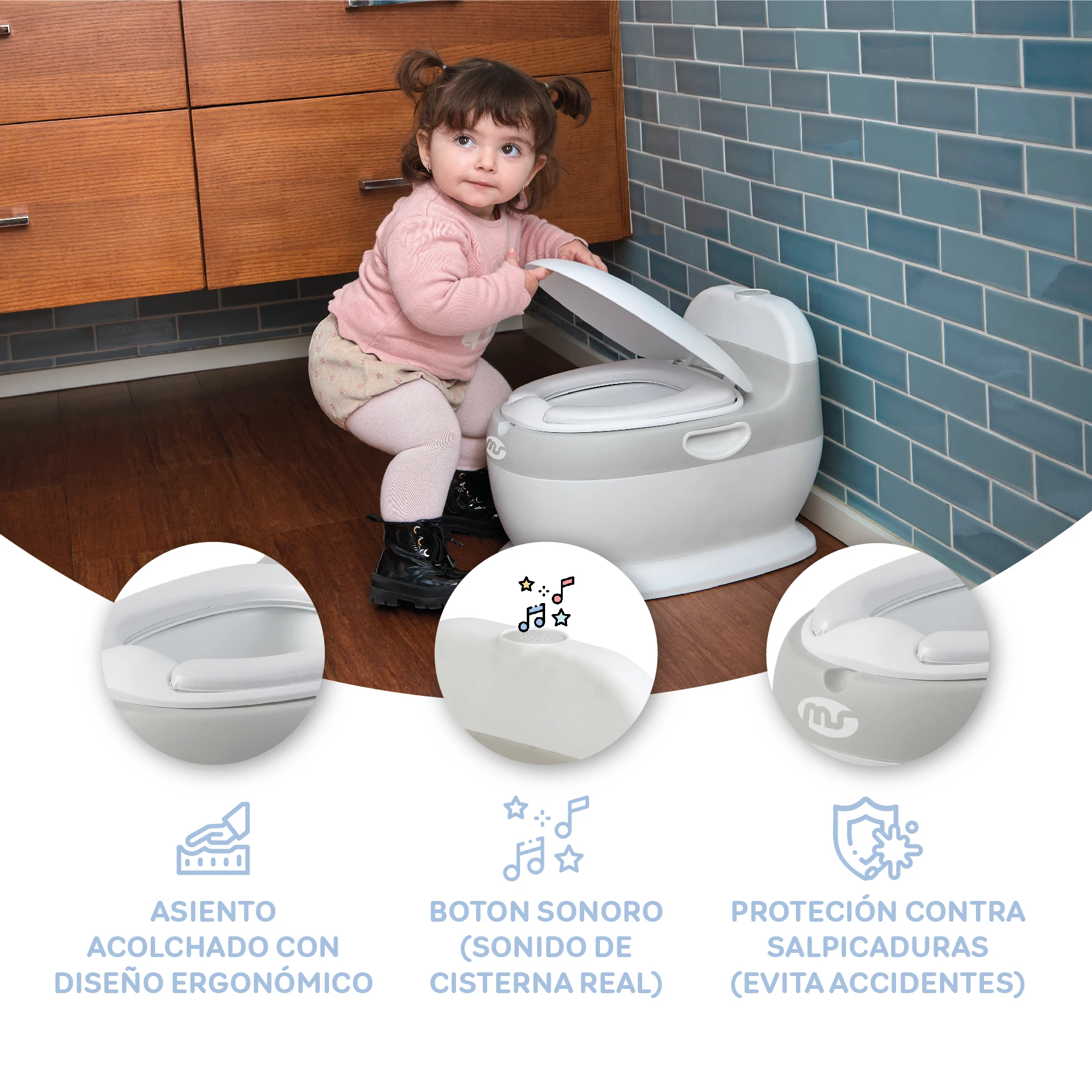 MS-Potty children's Potty-baby toilet aid, sound that simulates the chain-with non-slip Base.