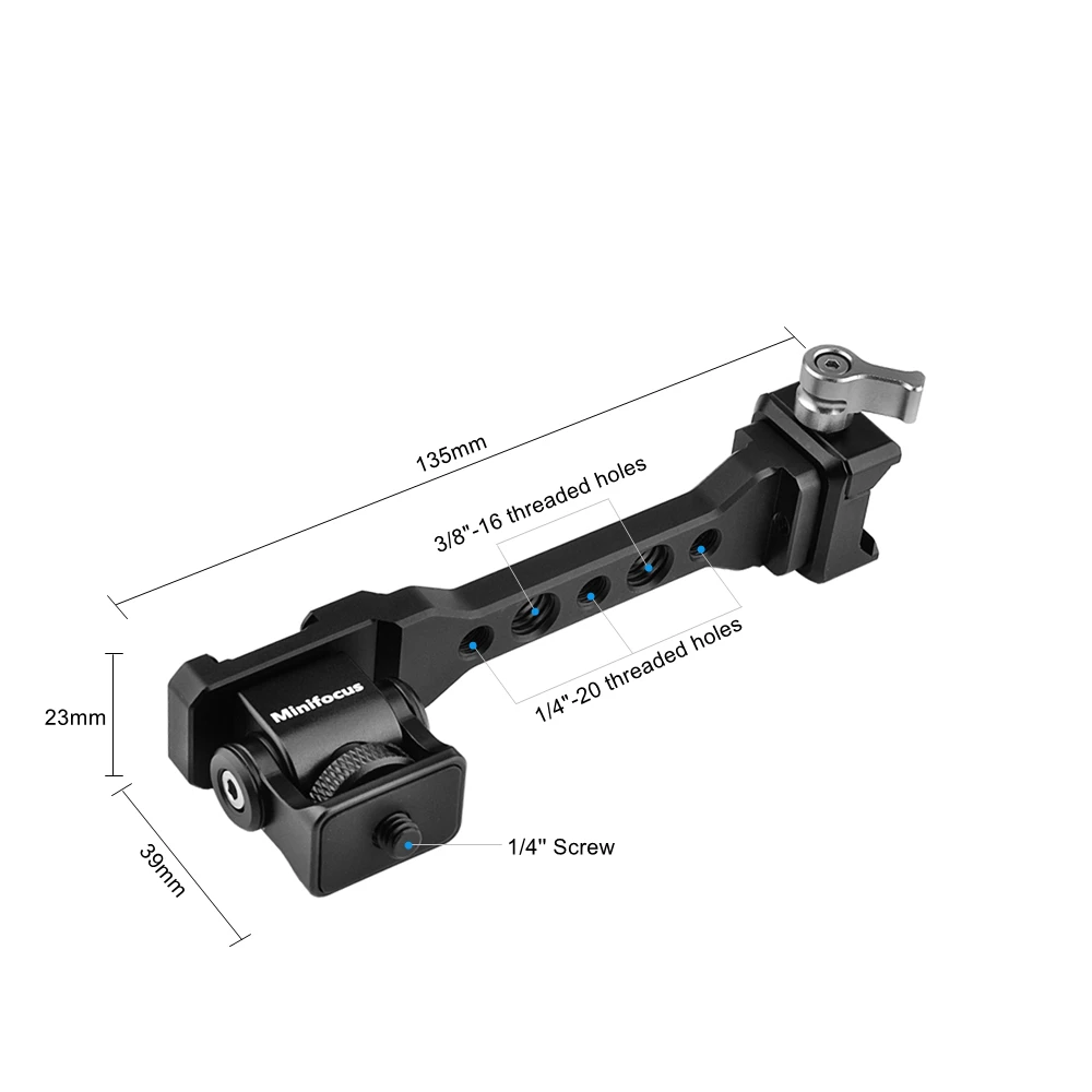 Minifocus Adjustable Camera Monitor Mount with Quick Release NATO Clamp, Cold Shoe Mount for DJI RS 2 RSC 2 RS 3 4 RS3 Pro/Mini