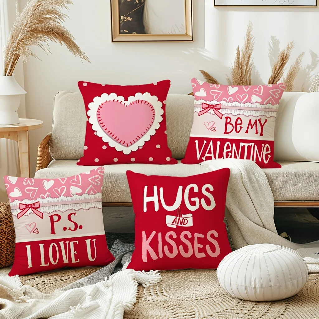 

Home textile pillowcase 4-piece Valentine's Day Sweet love pillow 18* 18 inches love cushion cover