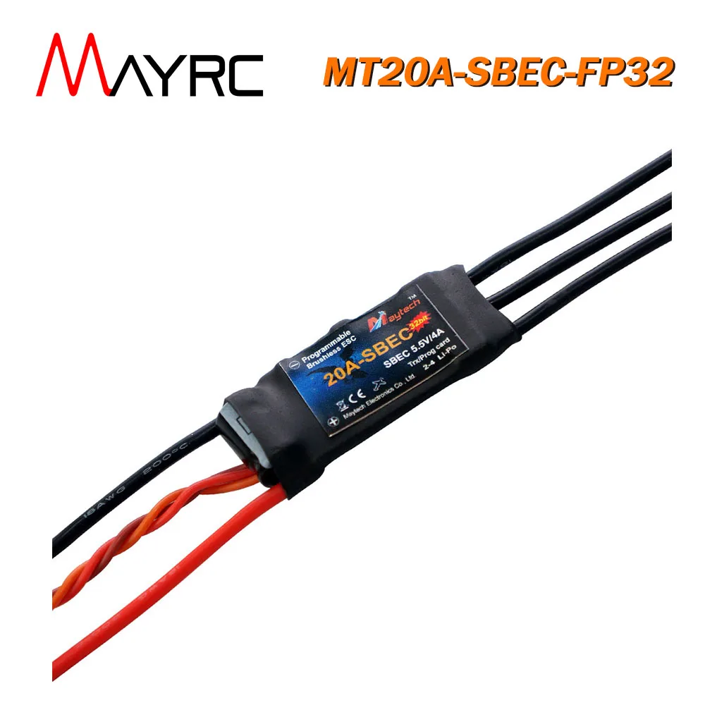 MAYRC 20A 5.5V 4A SBEC 2-4Cells 32bit Micro-processor Firmware Brushless ESC for RC Fixed Wing Gas Plane Quadcopter Helicopter