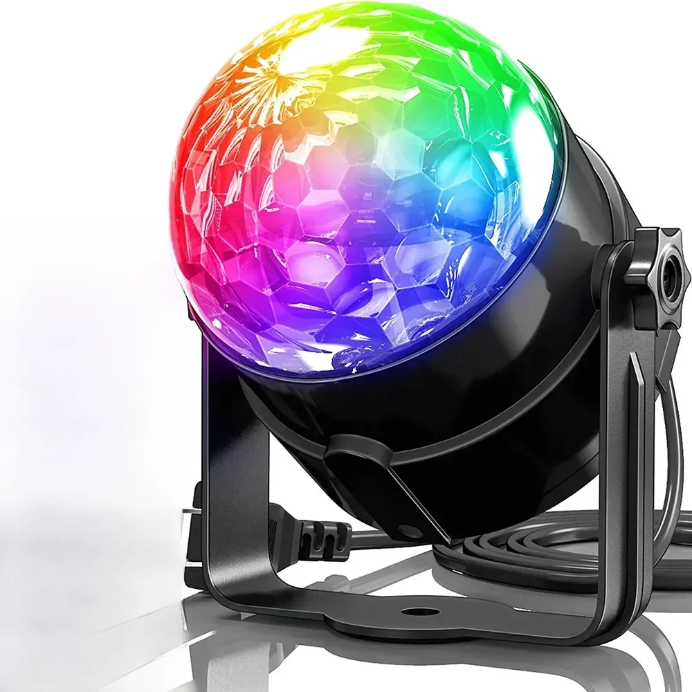Aktywowana dźwiękiem dioda LED Stage Disco Light Obrotowa kula DJ z pilotem Kolorowa lampa imprezowa do domu KTV Bar Xmas — zdjęcie 2
