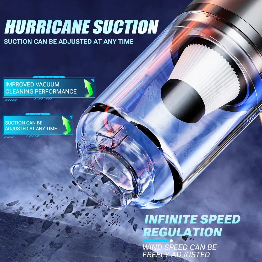 SZUK Car Vacuum Cleaner 8000PA Strong Suction Handheld Portable Cleaner Cleaning Machine Powerful Mini Wireless Vacuum Cleaner