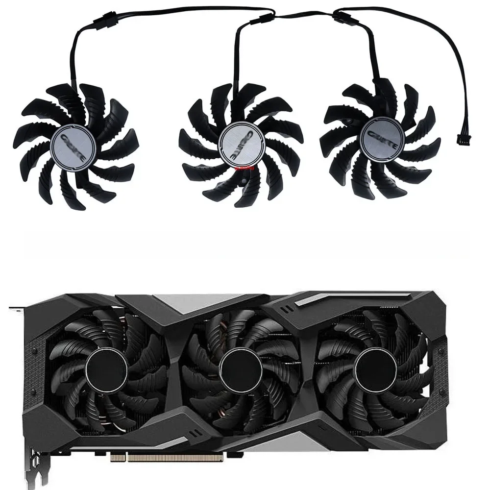 T128010SU,GPU Cooler,Wentylator kart graficznych,dla GIGABYTE RX 5600 XT,dla GIGABYTE RX 5700 XT,dla GIGABYTE RX 6700 XT, GIGABYTE RTX2060 SUPER GAMING OC8G,wymień PLD08010S12HH GA81S2U — zdjęcie 2