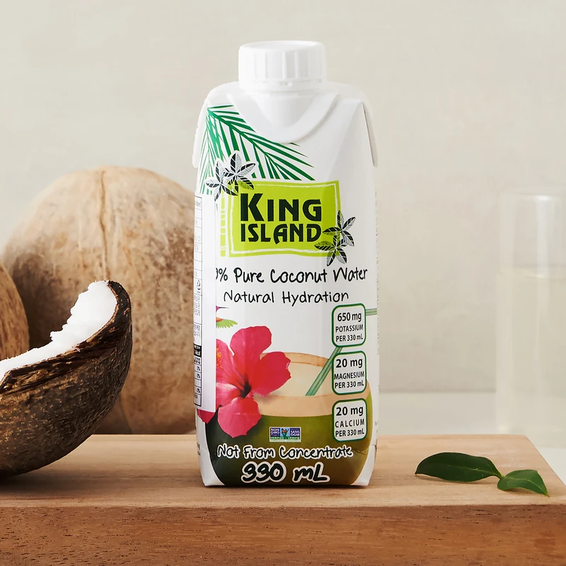 King Island Coconut Water 100% 330ml x 12 Pack