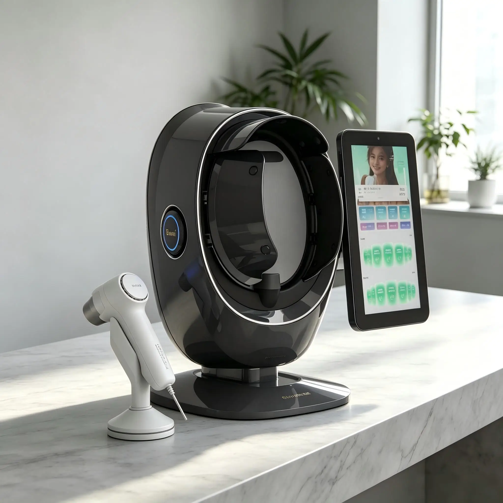 Complete Skin Analyzer System with Handheld Microscope 36MP 7 Spectra 15.6 Inch Touch Screen Salon Beauty Diagnostic Tool