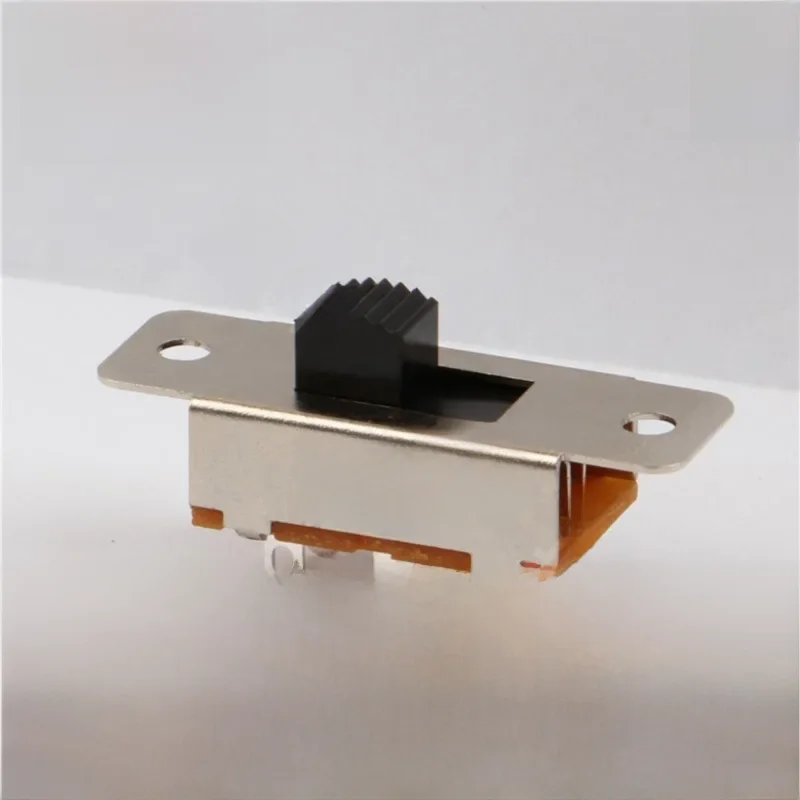 10 sztuk SS-22L05 On Off 2 pozycje 2P2T 6 pinów Panel PCB przełącznik suwakowy 6A/125V 3A/250V AC 5/6/8mm czarny srebrny — zdjęcie 2