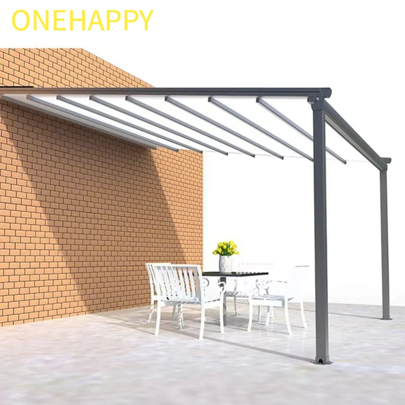 

Waterproof PVC folding retractable pergola PVC folding retractable pergola roof electric awning canopy pergola with awning