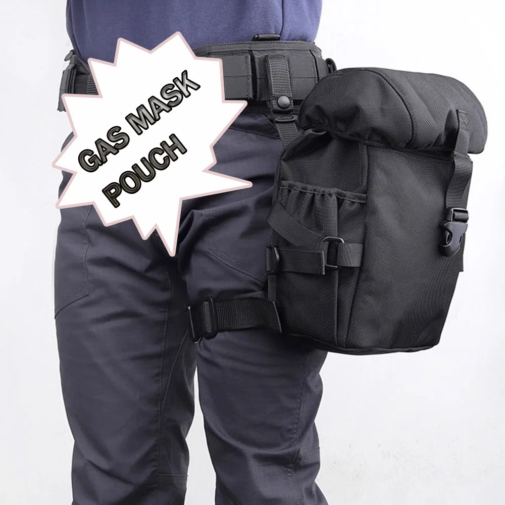 Gas Mask Pouch Military Tactical Drop Leg Pouch Gas Mask Bag, Outdoor Bike Cycling Hiking Thigh Bag Miscellaneous Item Pouches