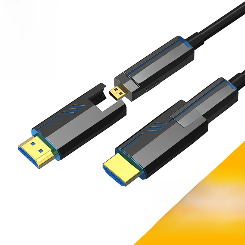 Fiber Optic HDMI 2.1 Cable 8K 60Hz 4K 120Hz Micro HDMI to HDMI-compatible Optical Fiber Extension Cables Pass Through Pipeline