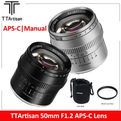 TTArtisan 50mm F1.2 APS-C Manual Portrait Lens Large Aperture Fixed Lens for Sony E Fuji XF M4/3 Canon M Nikon Z Canon RF L Moun