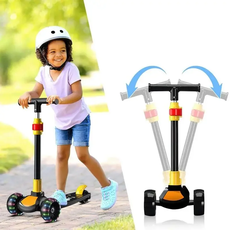 AliExpress Kids Scooter Adjustable Height Foldable Children Kick Scooter With Foot Brake Boys And Girls Aged 2-12 Years Old Outdoor Cycling
