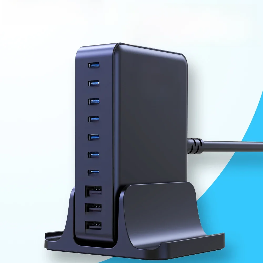 UHOMEBUY Ładowarka USB C 400 W 10-portowa stacja ładująca GaN 140 W Max Pojedynczy port PD3.1 Szybka ładowarka do MacBook Pro iPhone Samsung — zdjęcie 2