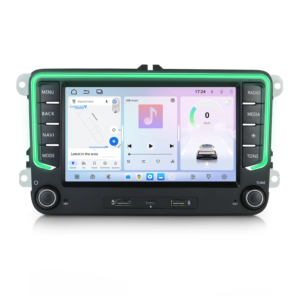 Mekede Android 15 autoradio met Carplay voor universele VW Volkswagen Passat B6 B7 Golf 5 6 Polo Skoda Jetta intelligent systeem - afbeelding 2