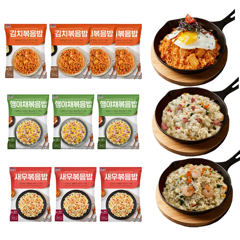 Best set of Korean well fried rice 250g 10 pieces (kimchi 4 Ham vegetables 3 + shrimp 3)