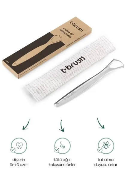 TBRUSH-limpiador de lengua de acero inoxidable, raspador de lengua, higiene bucal