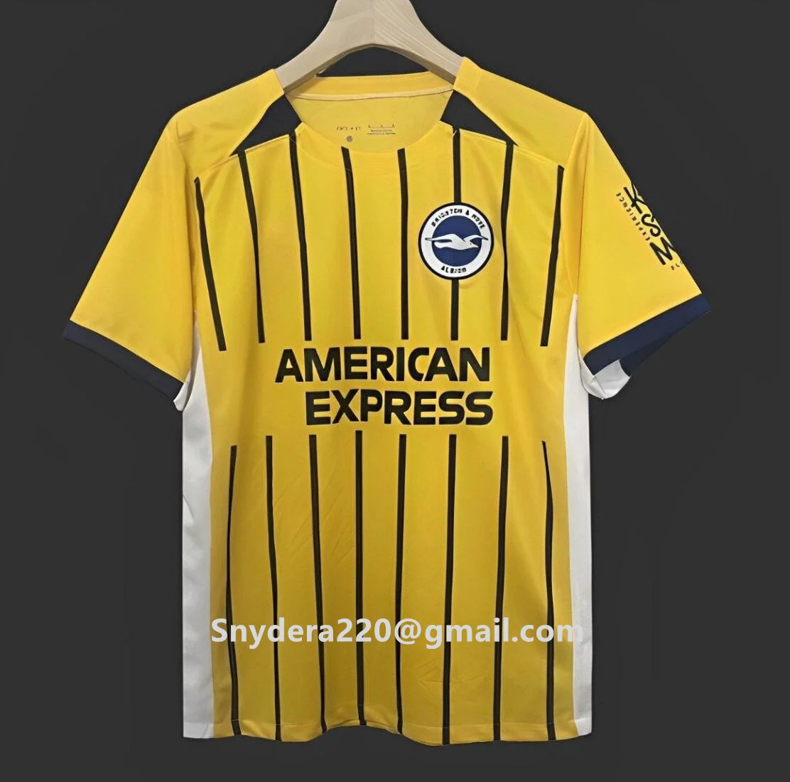 

24/25 Brighton Away Желтые быстросохнущие рубашки для тренировок Hove Albion