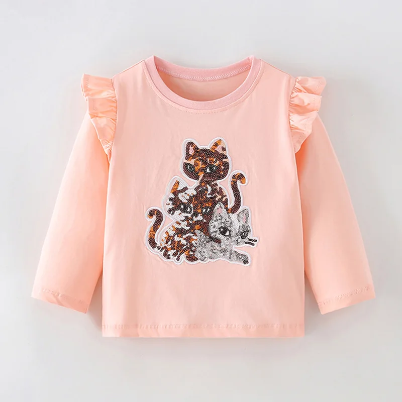 Brand Quality Combed Cotton Baby Girl Clothes Long Sleeve T-shirt Blouse Infant Kids Children Babe Girls Cute Tee Underwear 1-7Y