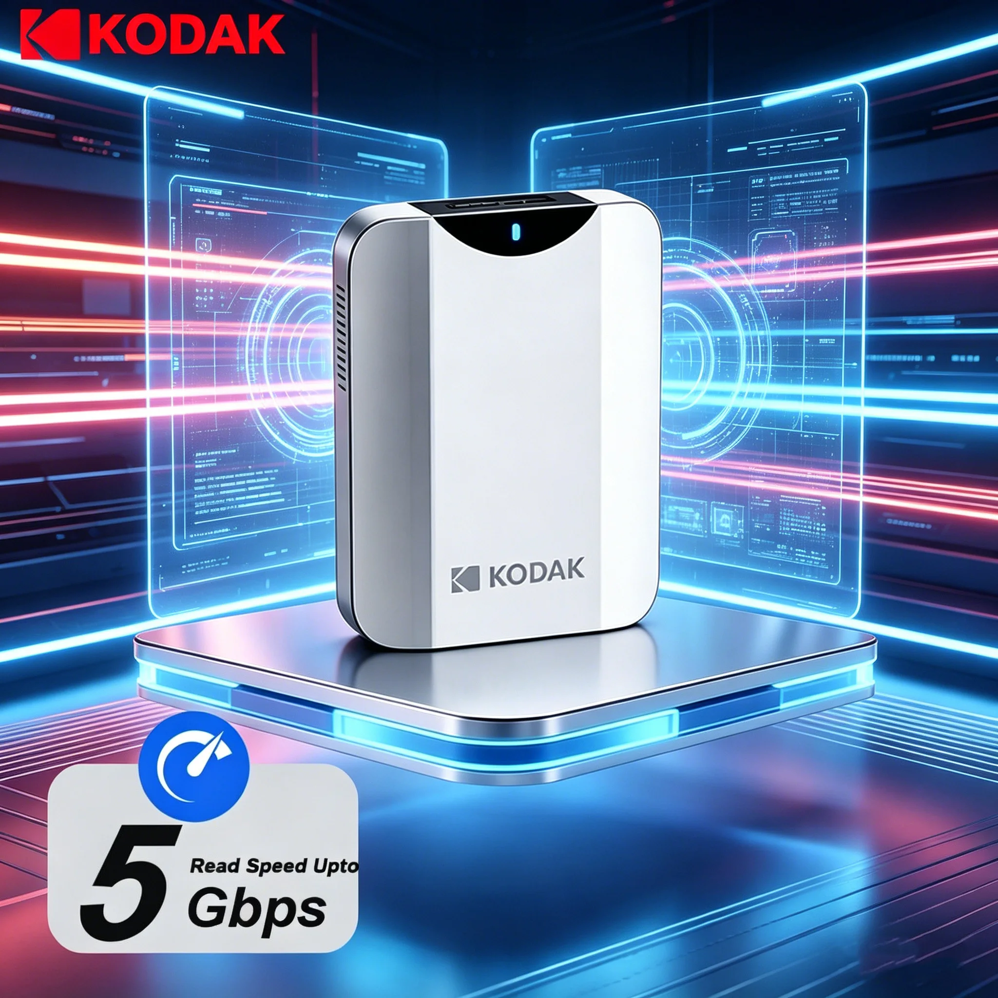 Kodak P230 USB3.0 Portable External Hard Drive 5Gbps 1T Lightweight 2.5-inch PHDD for PC Tablets PS5 XBOX Laptop Desktop
