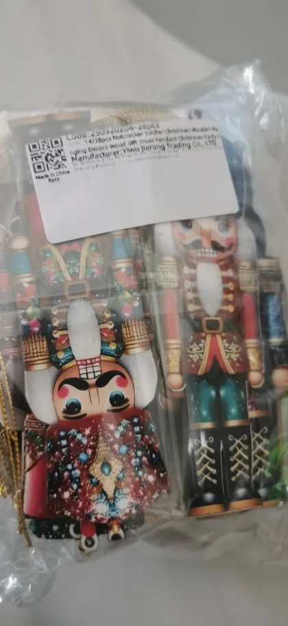 14/28pcs Nutcracker Soldier Christmas Wooden Hanging Decors Wood Gift Xmas Pendant Christmas Party Supplies Home Decor Christmas photo review
