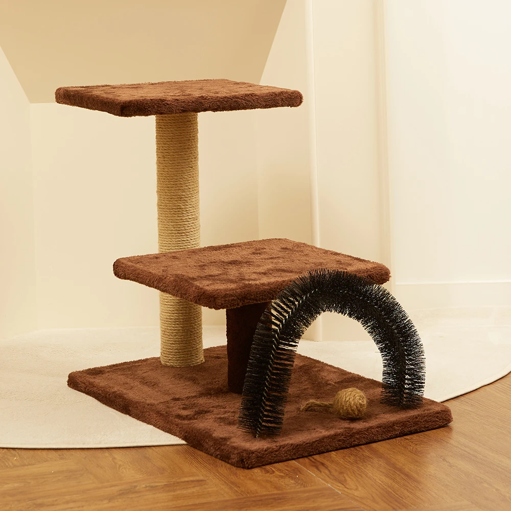 One-layer three-layer grooming brush cat cat tower Brown