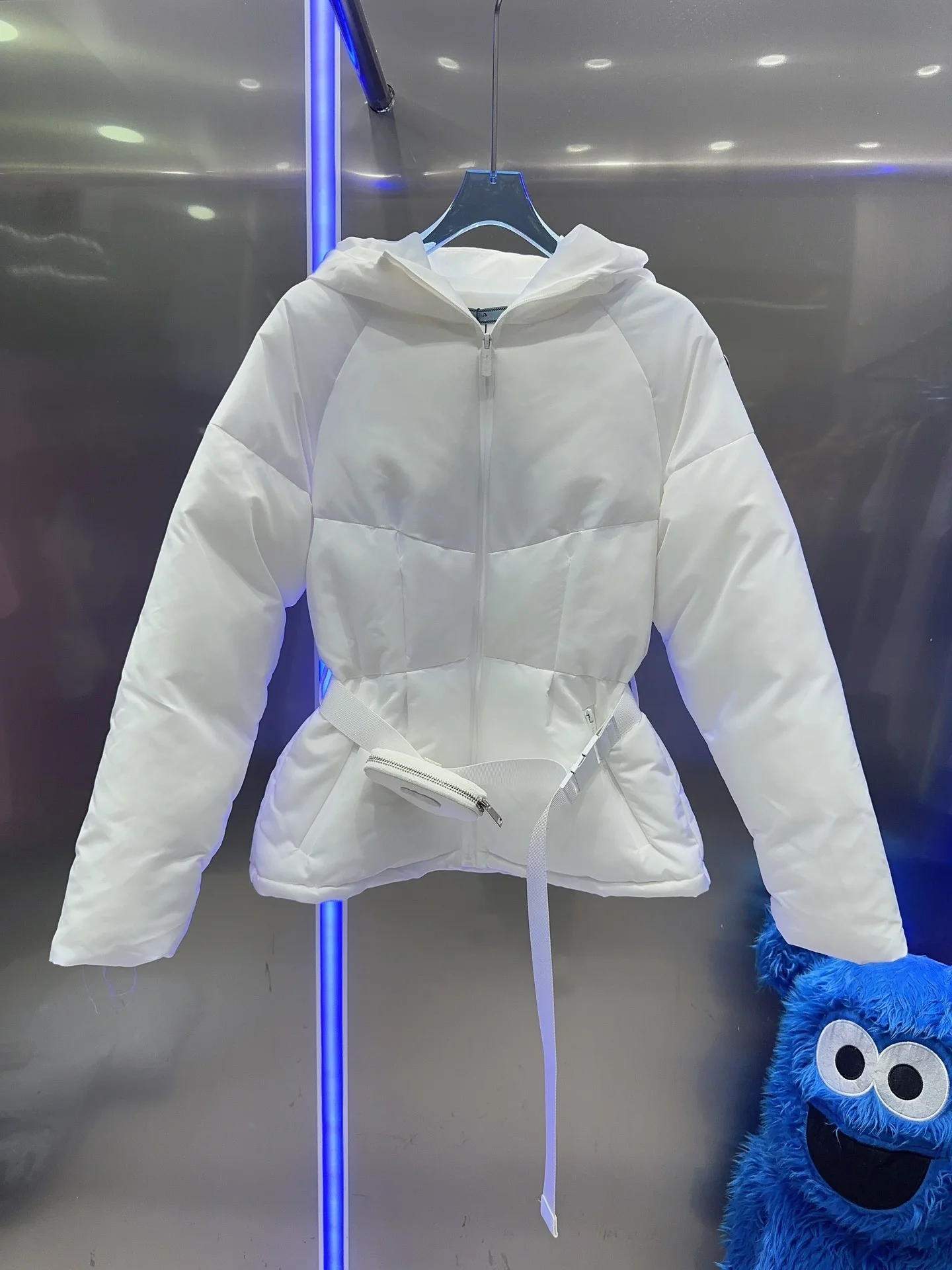 

2025 New Cotton Jacket Solid Hooded Waistband Zippers Pockets Fashionable Versatile Slimming Figure-hugging Spring Summer