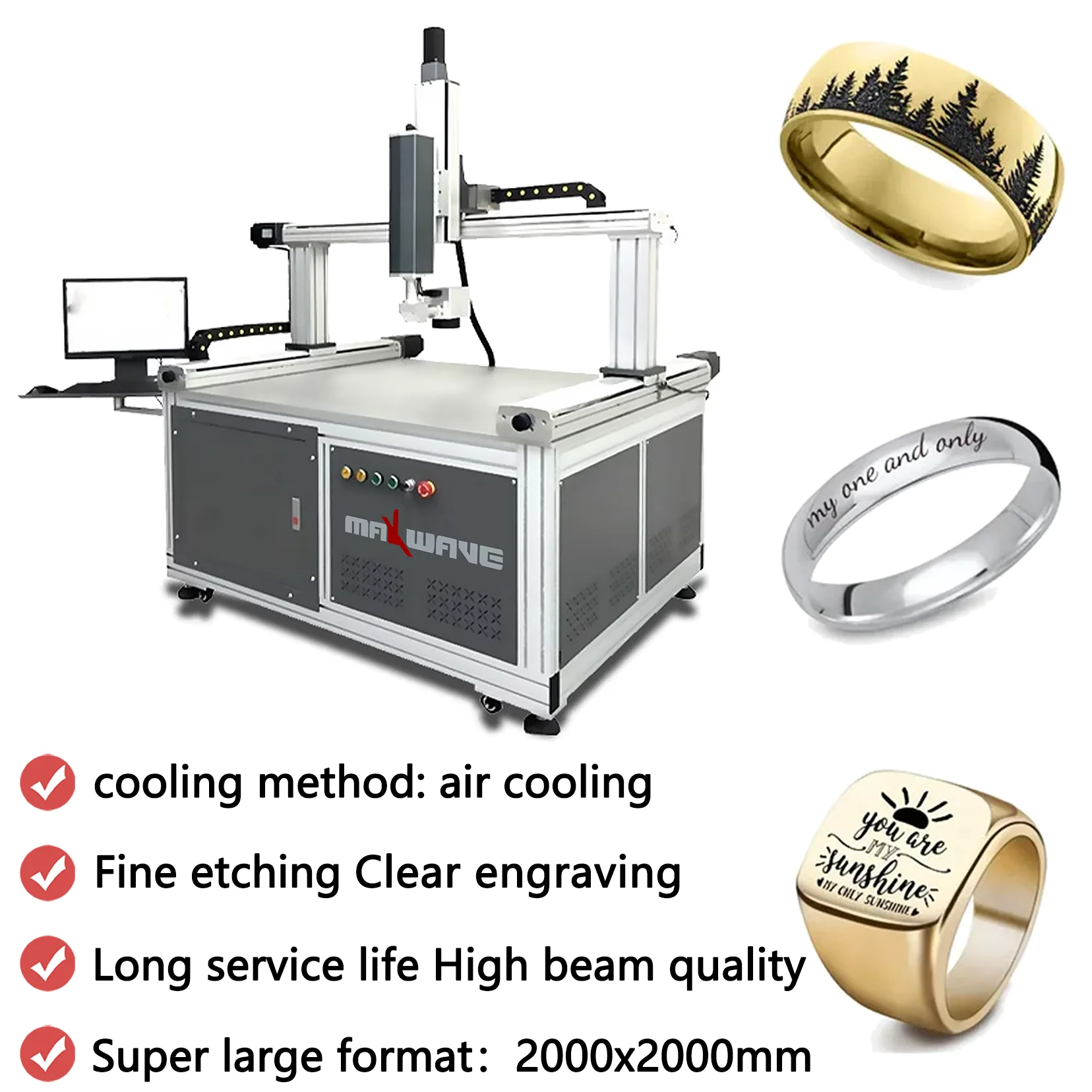 Maxswave Fiber optic splicing marking machine FC30-200-XY-axis galvanometer Four-axis linkage for industrial and business