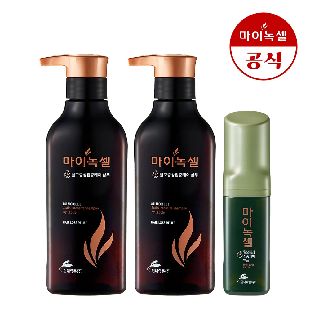 Modern drug Minoxel Scalp Intensive hair loss shampoo 400ml x 2 pieces + ampoule 60ml x 1 piece