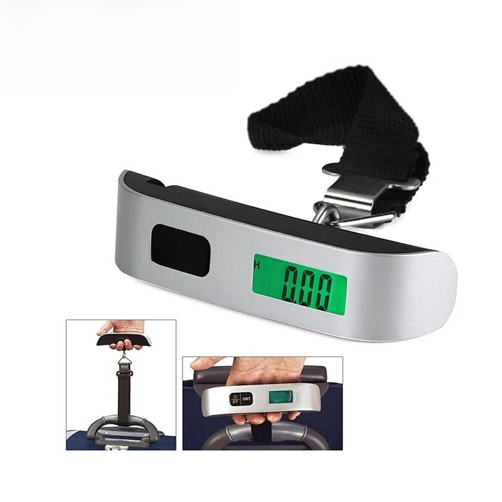 Mini digitale Gepäck waage 50kg Hand LCD elektronische Waage elektronische Hänge waage Thermometer