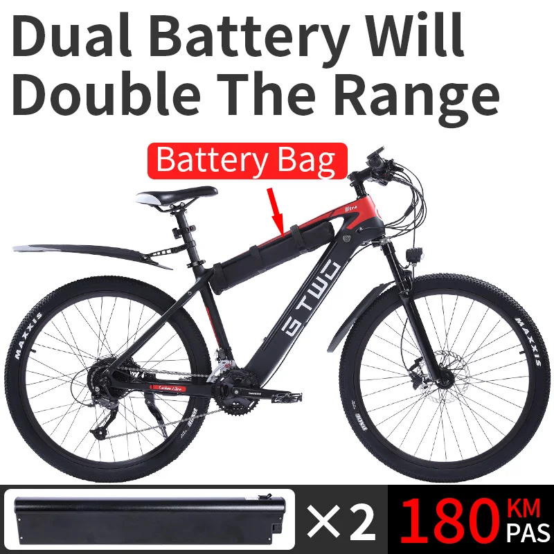 2024 GTWO G1 26 Inch 27.5 Inch Electric Carbon Fiber Mountain Bike 48V10.5Ah Lithium Battery 500W Rear Motor 27S Shifter