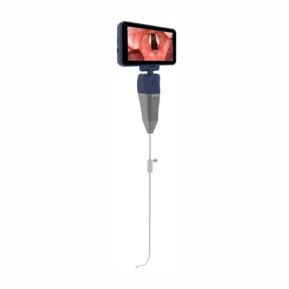 Video Laryngoscope Reusable Flexible Endoscope Video Lighted Intubation 3.0, 4.5 in Screen Intubation Catheter