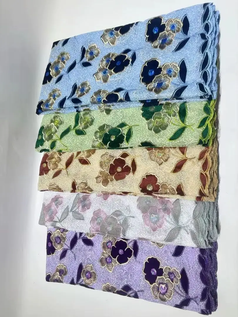 

High Quality African Lace Fabric French Net Lace 2025 Embroidery Tull Lace Material 5Yards Sewing For Elegent Wedding Dress
